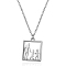 Mother's Day Stainless Steel Family Silhouette Pendant Necklaces for Women, Silver, 17.72 inch(45cm)