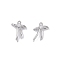 Brass Micro Pave Clear Cubic Zirconia Pendants, Cadmium Free & Nickel Free & Lead Free, Bowknot Charms, Real Platinum Plated, 11.5x8.5x2.5mm, Hole: 0.8mm