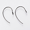 304 Stainless Steel Earring Hooks, Ear Wire, with Vertical Loop, Electrophoresis Black, 25x14x4mm, Hole: 2.4mm, 21 Gauge, Pin: 0.7mm