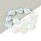Opalite Beads Strands, Teardrop, Faceted, with Seed Beads, 12x12x5~6mm, Hole: 1mm, about 12pcs/strand, 6.69''(17cm)