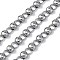 304 Stainless Steel Flat Round Link Chains, Unwelded, with Spool, Stainless Steel Color, Flat Round: 8x5.5mm, ring: 8x1mm