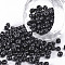 6/0 Glass Seed Beads, Opaque Colours Seed, Small Craft Beads for DIY Jewelry Making, Round, Round Hole, Black, 6/0, 4mm, Hole: 1.5mm about 500pcs/50g, 50g/bag, 18bags/2pounds