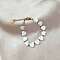 Sweet Heart Pearl Shell & Steel Beads Bracelet Jewelry for Women, White,