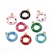 304 Stainless Steel Rhinestone Pendants, with Enamel, Golden, Swim Ring Charm, Mixed Color, 16x13x2.5mm, Hole: 2mm