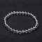 Natural Crystal Round Beaded Stretch Bracelets, Inner Diameter: 2-1/4 inch(5.6cm)
