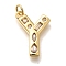 Brass Micro Pave Clear Cubic Zirconia Pendants, with Jump Ring, Lead Free and Cadmium Free, Long-Lasting Plated, Rack Plating, Letter Charms, Real 18K Gold Plated, Letter Y, 19x14.5x2.7mm, jump ring: 5x1mm, 3mm inner diameter.
