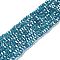 Transparent Glass Beads, 32 Facets, AB Color Plated, Round, Light Sea Green, 3.5x3mm, Hole: 1mm, about 163~166pcs/strand, 50~51cm