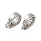 Brass Fold Over Clasps, Cadmium Free & Nickel Free & Lead Free, Oval, Real Platinum Plated, 10.5x7x2.5mm, Hole: 1.5mm
