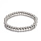 Tarnish Resistant 201 Stainless Steel Stretch Bracelets, Round, Stainless Steel Color, 2-1/4 inch(5.6cm)
