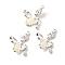 Resin Pendants, Butterfly, with Alloy Findings, Rack Plating, Lead Free & Cadmium Free & Nickel Free , Silver, 30.5x28x6mm, Hole: 1.2mm