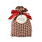 Cloth Tartan Gift Candy Drawstring Bags, Wedding Candy Storage Pouches, Red, 18x13cm