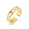 Brass Open Cuff Ring Settings, for Half-drilled Beads, Golden, 6mm, Adjustable, Pin: 1mm