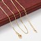 Brass Box Chain Necklaces for Women, With 304 Stainless Steel Lobster Clasp, Rack Plating, Lead Free & Cadmium Free, Long-Lasting Plated, Real 18K Gold Plated, 15.98 inch(40.6cm) long+ 50~60mm extender, 0.04 inch(0.1cm)