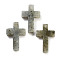 Natural Gray Labradorite Pendants, Cross Charms, 30.5x20x6mm, Hole: 1.4mm