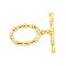 Brass Toggle Clasps, Cadmium Free & Nickel Free & Lead Free, Oval, Real 18K Gold Plated, Oval: 20x13x2.5mm, Hole: 1.2mm, Bar: 24x4.5x2.5mm, Hole: 1.2mm