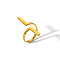 Exaggerated Personality Stainless Steel Cuff Ring for Women, Golden, Inner Diameter: 18mm