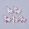 Resin Cabochons, with Glitter Sequins, Unicorn, Colorful, 22~23x21~22x5.5mm
