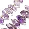 Natural Amethyst Beads Strands, Nuggets, 14.5~31.5x8~12.5x7.5~11mm, Hole: 1.2mm, about 29~35pcs/strand, 15.55''(39.5cm)