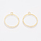 Brass Pendants, Cadmium Free & Lead Free & Nickel Free, Ring, Raw(Unplated), 30.5x27x1mm, Hole: 2.2mm
