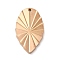 Ion Plating(IP) 304 Stainless Steel Pendants, Leaf Charm, Rose Gold, 30x18x2mm, Hole: 1.4mm