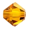 Preciosa® Crystal Beads, Czech Crystal, Bicone(451 69 302 Rondelle), 10070 Topaz, 4mm, Hole: 0.8mm