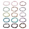 Natural & Synthetic Mixed Gemstone Chips Beaded Stretch Bracelets for Women, Inner Diameter: 2-1/4~2-1/2 inch(50~52mm)