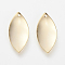 Real 18K Gold Plated Brass Pendants, Horse Eye, Nickel Free, Golden, 23x11x1mm, Hole: 1mm