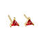 Geometric Triangle Cubic Zirconia Stud Earrings, Simple 925 Sterling Silver Earings, Golden, Red, 5x5mm
