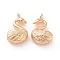 Brass Pendants, Cadmium Free & Nickel Free & Lead Free, Swan, Real 18K Gold Plated, 15x9x5.5mm, Hole: 1.5mm