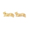 Brass Pendants, Cadmium Free & Nickel Free & Lead Free, Tiger, Real 18K Gold Plated, 9x19.5x6.5mm, Hole: 1.4mm