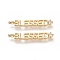 Brass Micro Pave Clear Cubic Zirconia Pendants, Long-Lasting Plated, Word Blessed, Real 18K Gold Plated, 42.5x6.6x3.3mm, Hole: 4.5x2.6mm