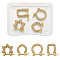 4Pcs 4 Style Brass Micro Pave Clear Cubic Zirconia D-Ring Anchor Shackle Clasps, for Bracelets Making, Nickel Free, Star & Oval & Rectangle, Real 16K Gold Plated, 1pc/style