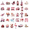 60Pcs Retro Pink PVC Waterproof Stickers Set, Adhesive Label Stickers, for Water Bottles, Laptop, Luggage, Cup, Computer, Mobile Phone, Skateboard, Guitar Stickers, Mixed Shapes, 45.4x45.3mm