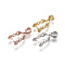 Brass Ice Pick Pinch Bails, with Cubic Zirconia, Clear, Mixed Color, 24.5x6mm, Hole: 3x5mm, Pin: 1.2mm