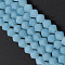 Faceted Bicone Opal Beads Strands, Light Sky Blue, 4x4mm, Hole: 1mm, about 92~96pcs/strand, 13.78~14.37 inch