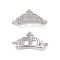 Brass Micro Pave Clear Cubic Zirconia Connector Charms, Cadmium Free & Nickel Free & Lead Free, Crown Links, Platinum, 12x21x3mm, Hole: 0.8mm