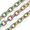 Ion Plating(IP) 304 Stainless Steel Cable Chains, Unwelded, with Spool, Rainbow Color, 8x6x1.5mm, about 32.8 Feet(10m)/roll