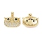 Brass Micro Pave Cubic Zirconia Pendants, Cadmium Free & Lead Free, Owl Charms, Real 18K Gold Plated, 16x20x5mm, Hole: 3.5x4mm