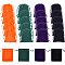 24Pcs 4 Colors Velvet Cloth Drawstring Pouches, Jewelry Bags for Halloween Candy Storage, Rectangle, Mixed Color, 12x10cm, 6pcs/color