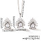 Chic Geometric Brass Rhinestones Stud Earrings & Necklaces for Woemn, Platinum, Teardrop