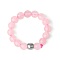 4MM Round Natural Rose Quartz Beaded Stretch Rings, European and American Style