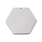 Non-Tarnish 304 Stainless Steel Pendants, Manual Polishing, Stamping Blank Tag, Laser Cut, Hexagon, Stainless Steel Color, 29x26x0.8mm, Hole: 0.8mm