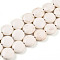 Synthetic Magnesite Beads Strands, Flat Round, White, 16x6~7mm, Hole: 1mm, 24pcs/strands, 14.96 inch