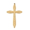 304 Stainless Steel Pendants, Ion Plating(IP), Cross Charm, Real 18K Gold Plated, 50.5x30x2mm, Hole: 1.5mm