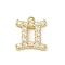 Brass Charms, with ABS Plastic Imitation Pearl, Long-Lasting Plated, Cadmium Free & Lead Free, Rack Plating, Gemini, Real 18K Gold Plated, 13.5x12.5x3.5mm, Hole: 1.2mm