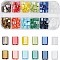 480Pcs 12 Colors 2-Hole Glass Seed Beads, Opaque Colours Lustered, Rectangle, Mixed Color, 5x4.5~5.5x2~2.5mm, Hole: 0.5~0.8mm, about 40pcs/color