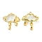 Translucent Resin Pendants, Cloud Charms, with Rack Plating Real 18K Gold Plated Brass Findings, Long-Lasting Plated, Cadmium Free & Lead Free, Clear, 24.5x22.5x6mm, Hole: 1.6mm