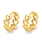 Rack Plating Brass Hoop Earrings, Hollow Heart, Long-Lasting Plated, Cadmium Free & Lead Free, Real 18K Gold Plated, 14x15x5mm