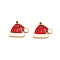 Ion Plating(IP) 304 Stainless Steel Pendants, Christmas Theme Enamel Charms, Golden, Hat, 11x12.5x1.5mm, Hole: 1mm