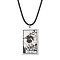 Tarot Card 201 Stainless Steel Pendant Necklaces, with Imitation Leather Cords, Stainless Steel Color, 17.60~17.87 inch(44.7~45.4cm)